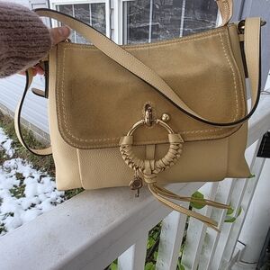 SOLD See By Chloe Joan Crossbody Handbag Leather Suede Bag Apricot Beige Purse